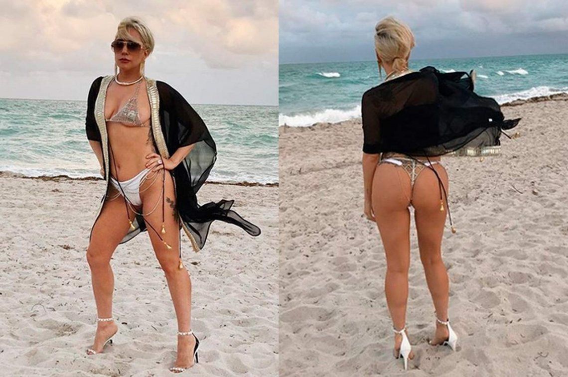 Con su mejor póker face, Lady Gaga incendió las playas de Miami