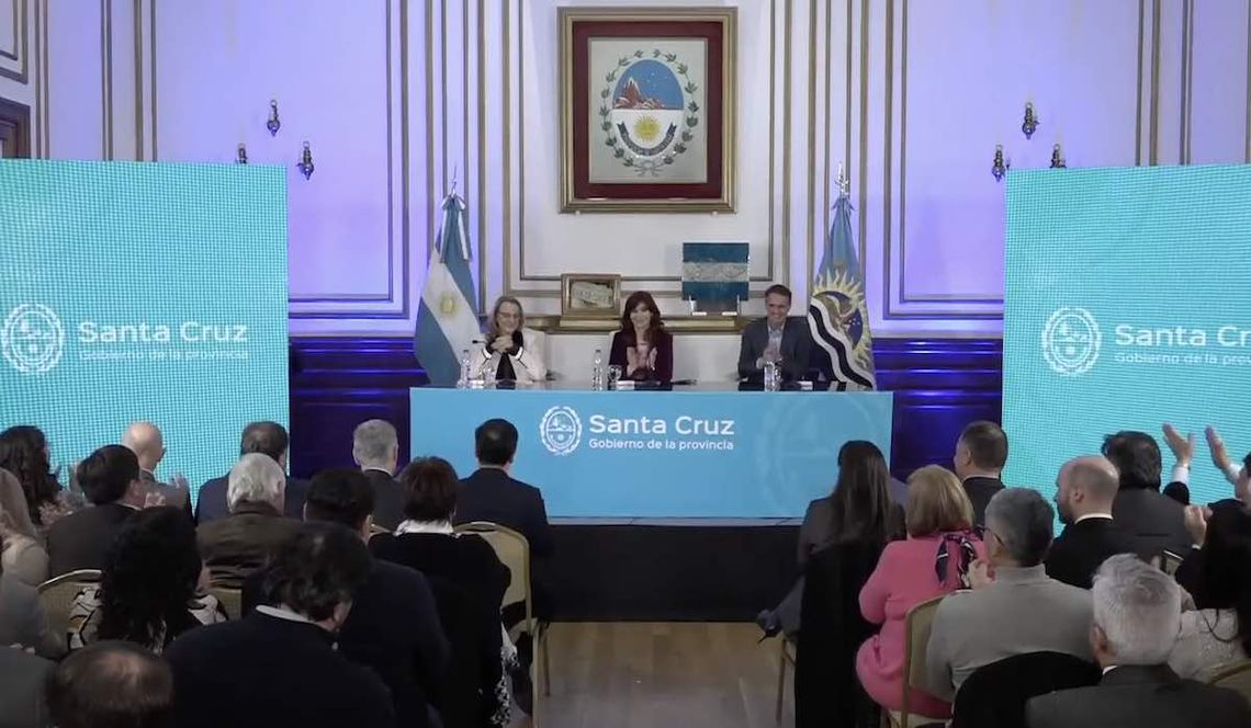 Cristina Kirchner, en Santa Cruz. 