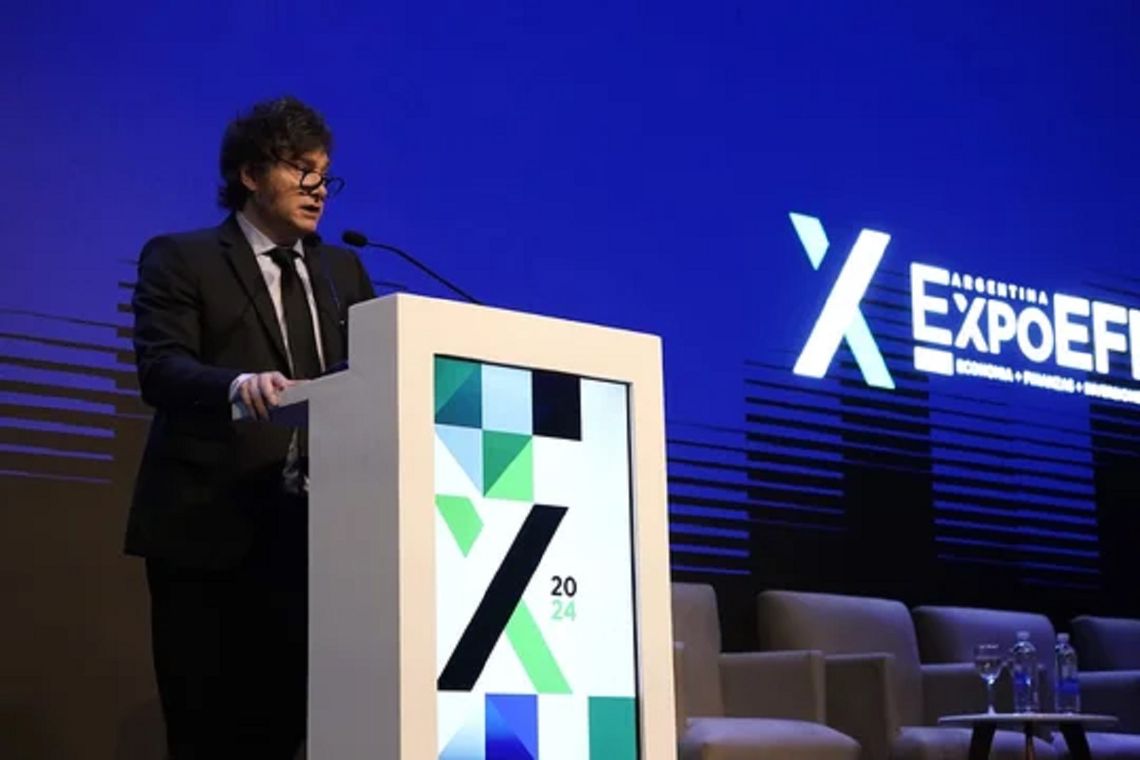 Javier Milei habló este miércoles en la ExpoEFI 2024