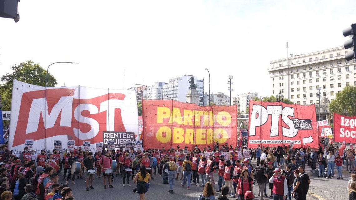 Jornada de lucha contra el FMI: la izquierda marcha a Plaza Congreso