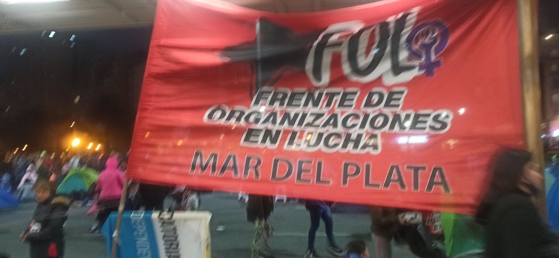 Protesta en el Casino de Mar del Plata. 