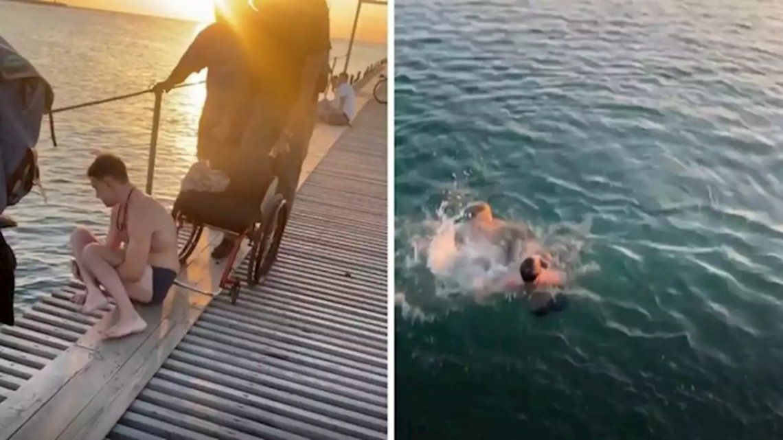 Rusia: un hombre en silla de ruedas se tiró al mar para salvar a un joven