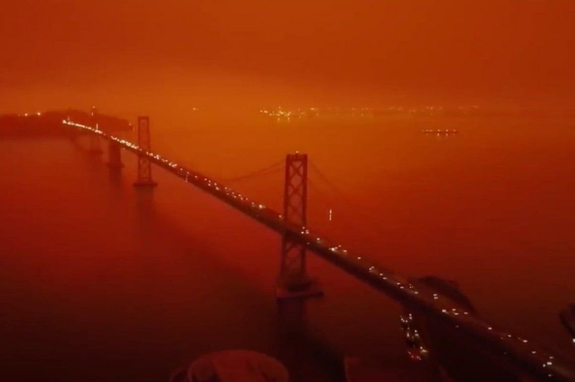 Video viral: Así se ve el apocalíptico cielo naranja en San Francisco
