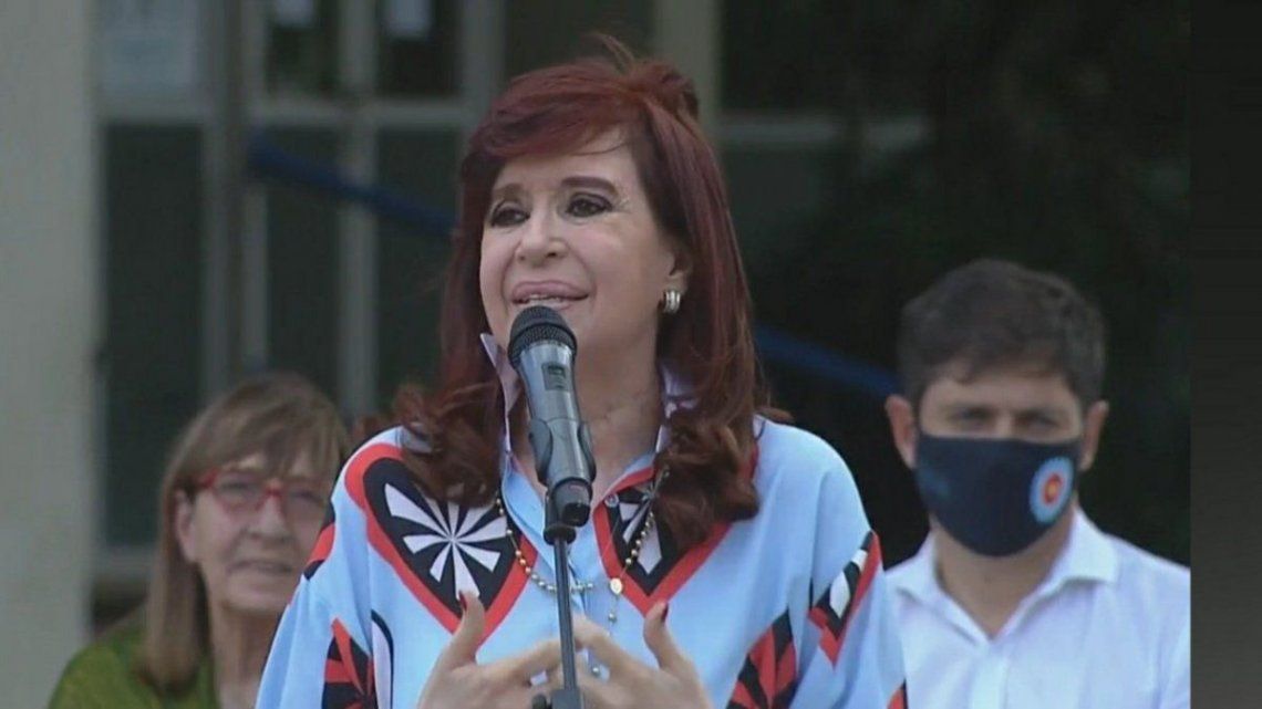 Cristina participó del acto junto al gobernador bonaerense Axel Kicillof.