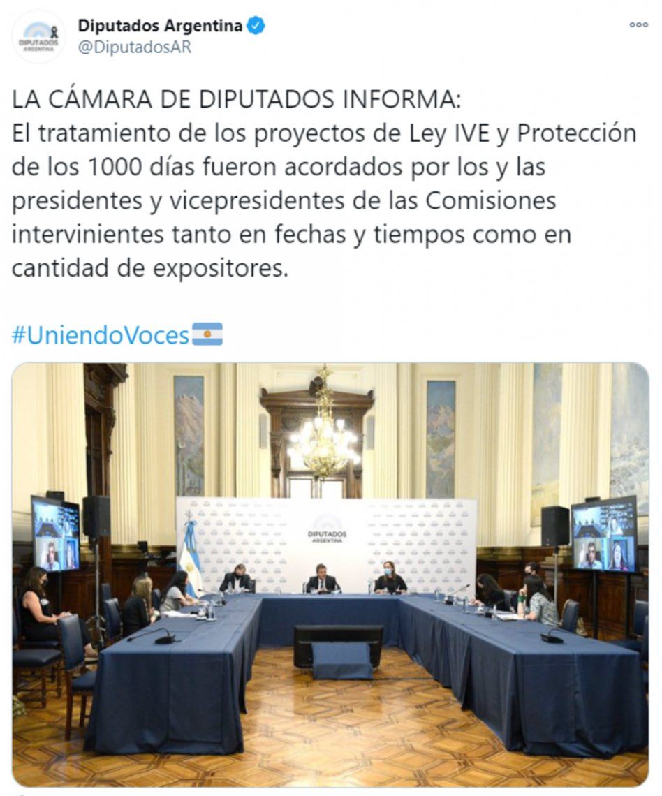 Acuerdo de bloques de la Cámara de Diputados por el cronograma para el tratamiento del proyecto de ley de Aborto Legal