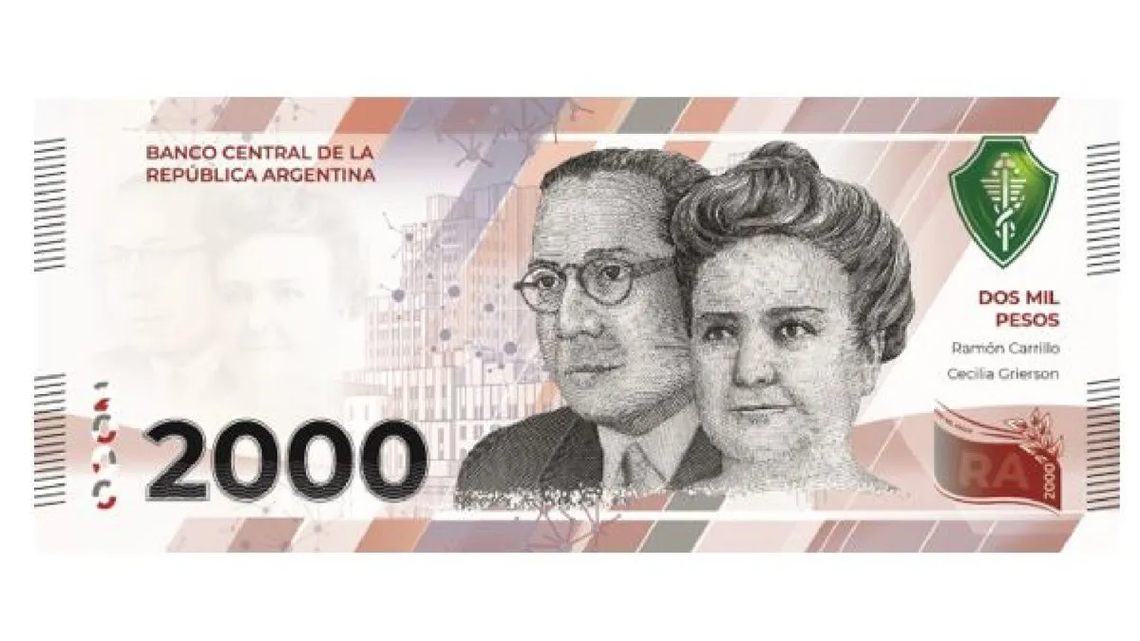 El billete de dos mil pesos homenajea a la medicina nacional