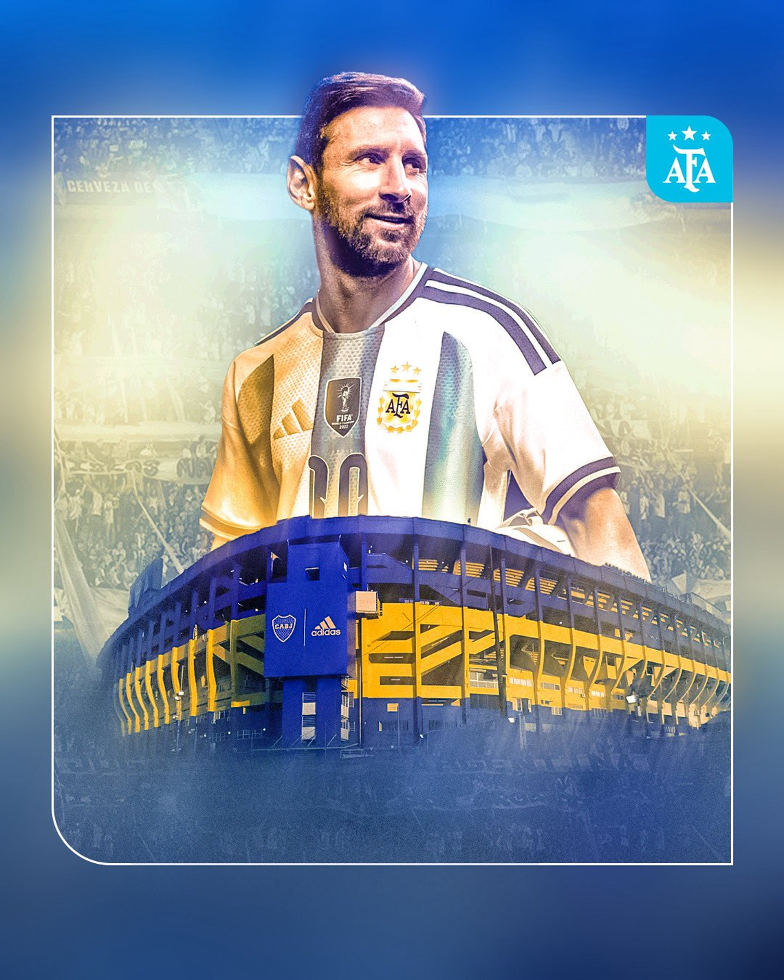 La confirmación oficial de La Bombonera como sede del amistoso (@Argentina).