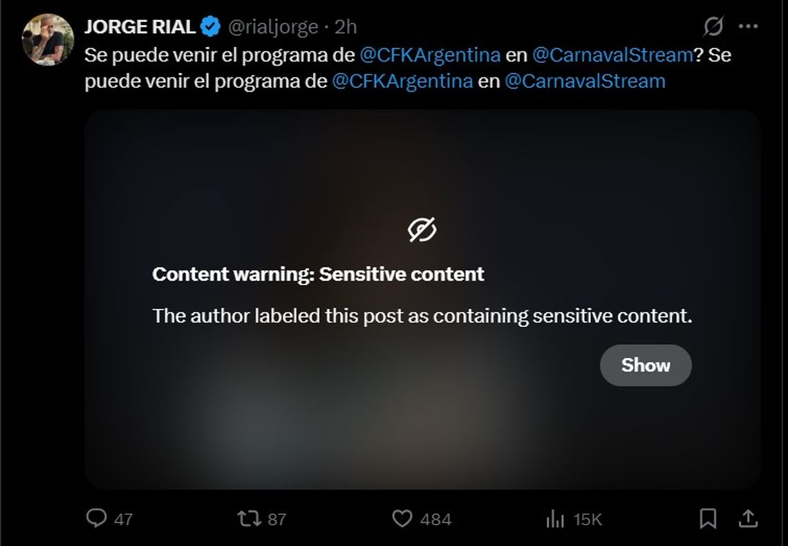 Jorge Rial anunció que Cristina Kirchner tendrá un programa de 2 horas en un streaming. 