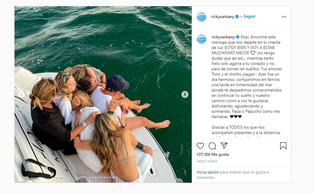 El emotivo posteo de Ricky Sarkany