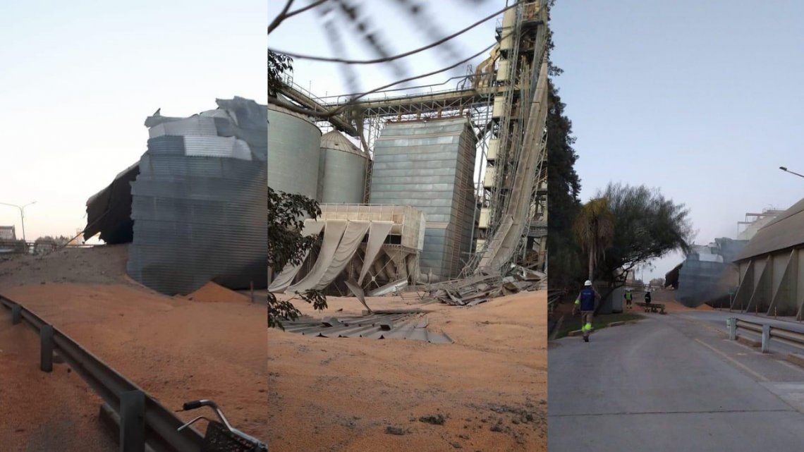 Una celda de almacenamiento de granos de un silo de la planta Bunge en Puerto General San Martín se desplomó.