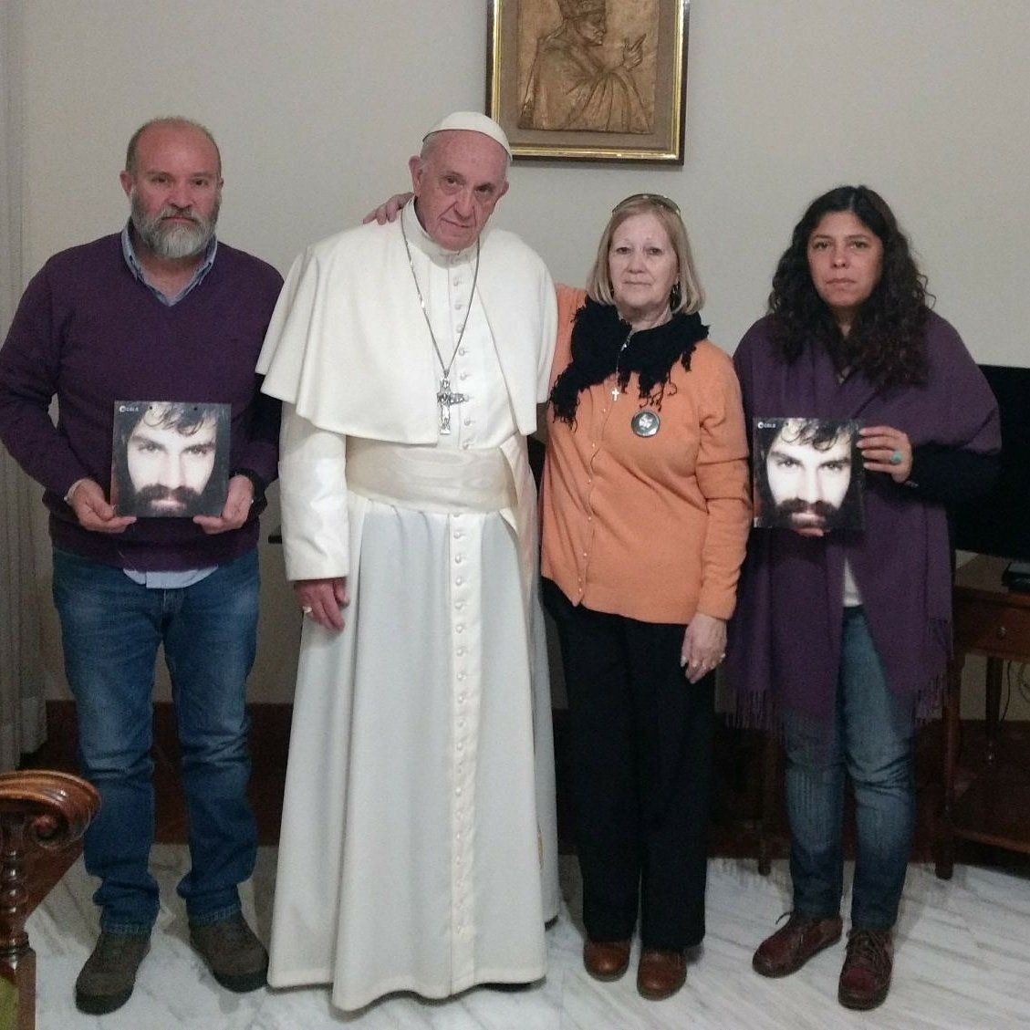 El Papa recibió en el Vaticano a la familia de Santiago Maldonado