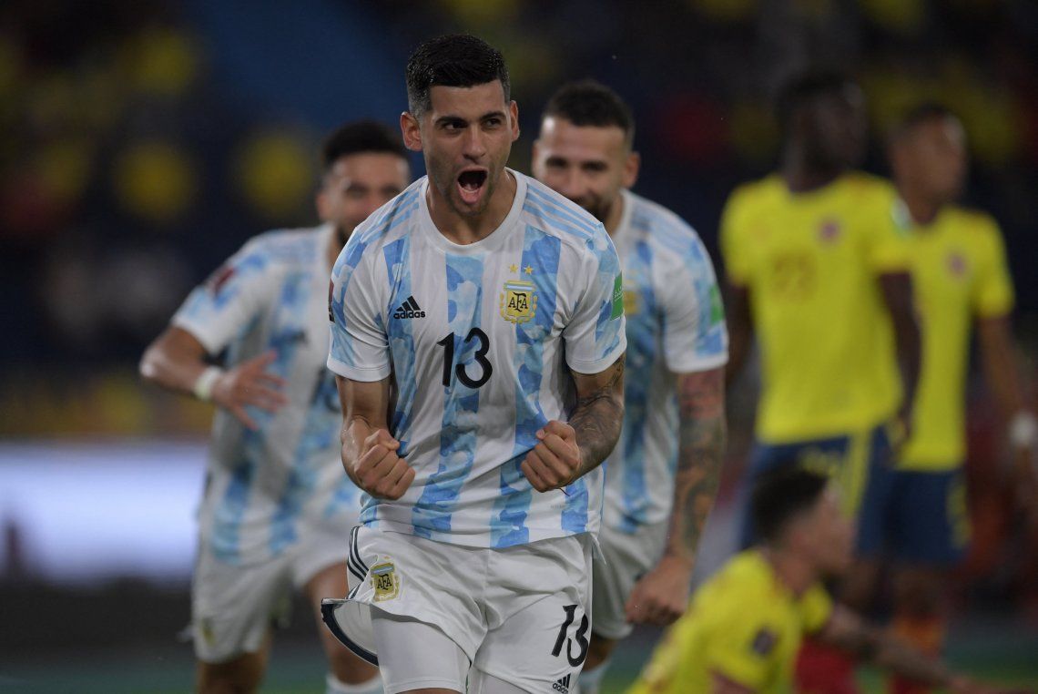 Cristian Romero abrió el marcador para Argentina a dos minutos del inicio