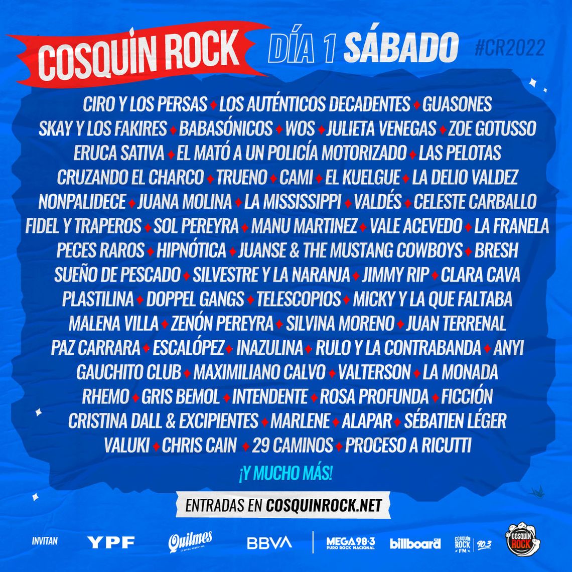 El Cosquín Rock se realizará el 12 y el 13 de febrero de 2022.