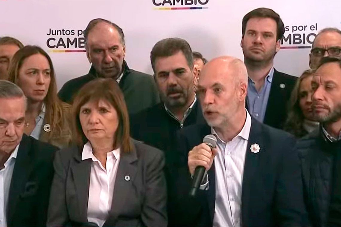 Los referentes de Juntos por el Cambio brindaron una conferencia de prensa ante los hechos que sucedieron en Jujuy. Captura.