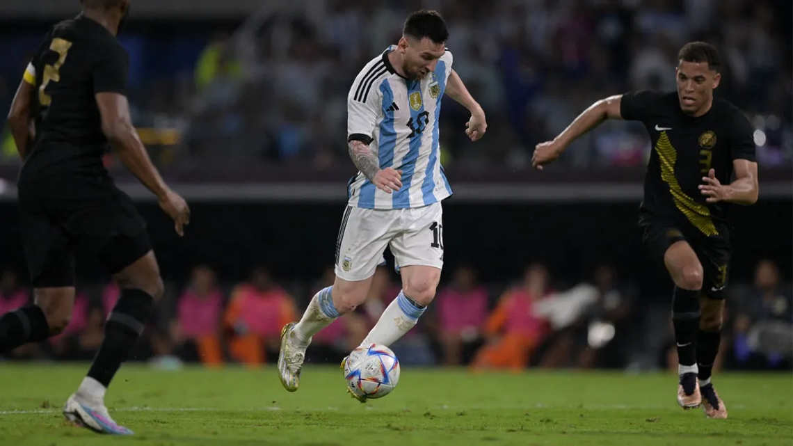Lionel Messi durante el último partido amistoso de la Selección ante su par de Curazao