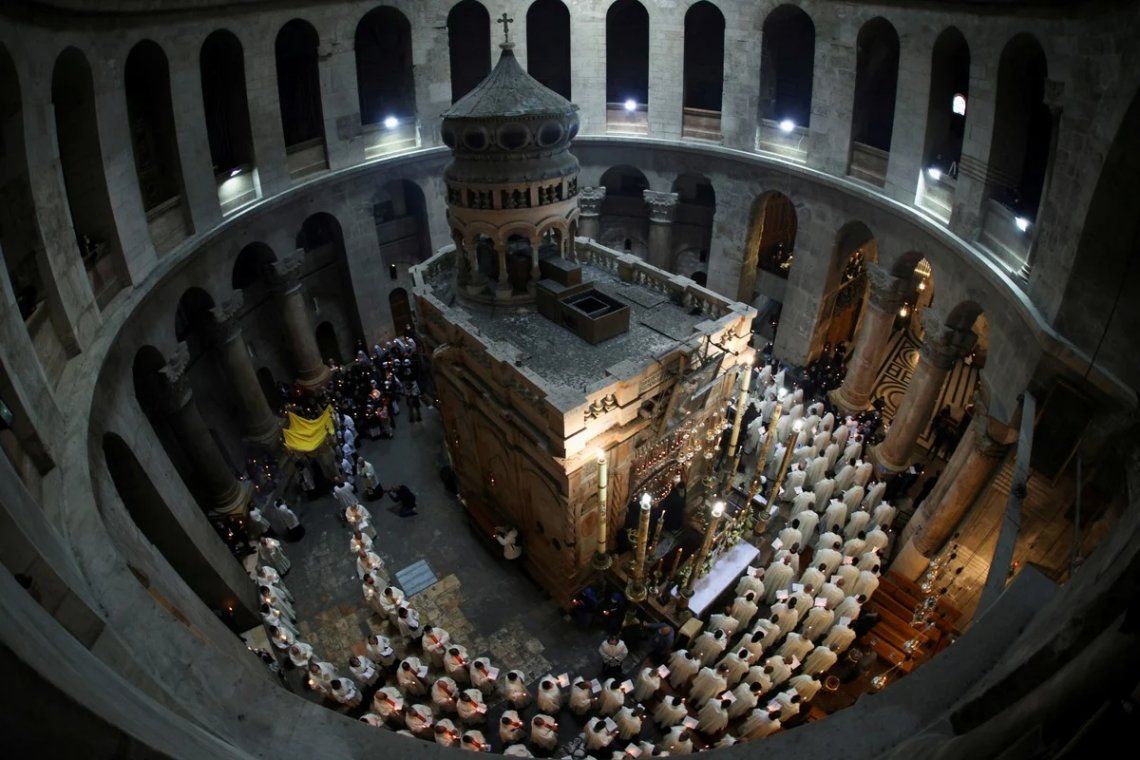 Ceremonia del Lavatorio en la Iglesia del Santo Sepulcro en Jerusalén