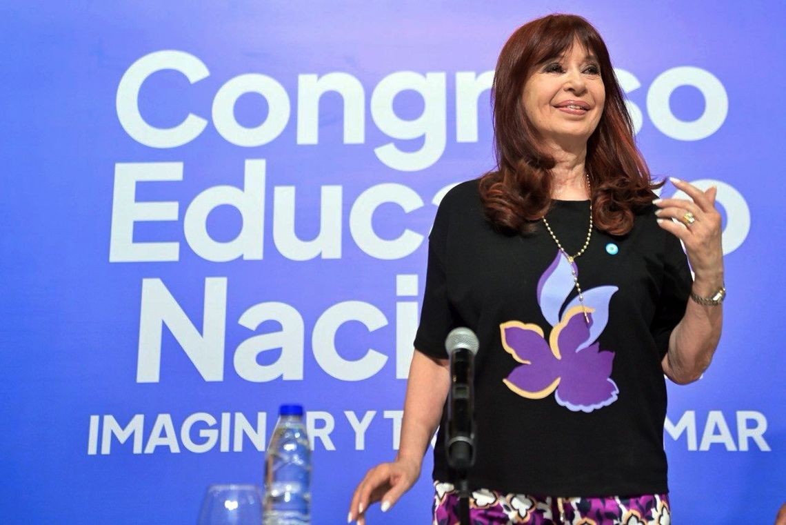 Cristina Kirchner, el &uacute;ltimo s&aacute;bado, en el congreso organizado por la Facultad de Ciencias Sociales de la UBA.