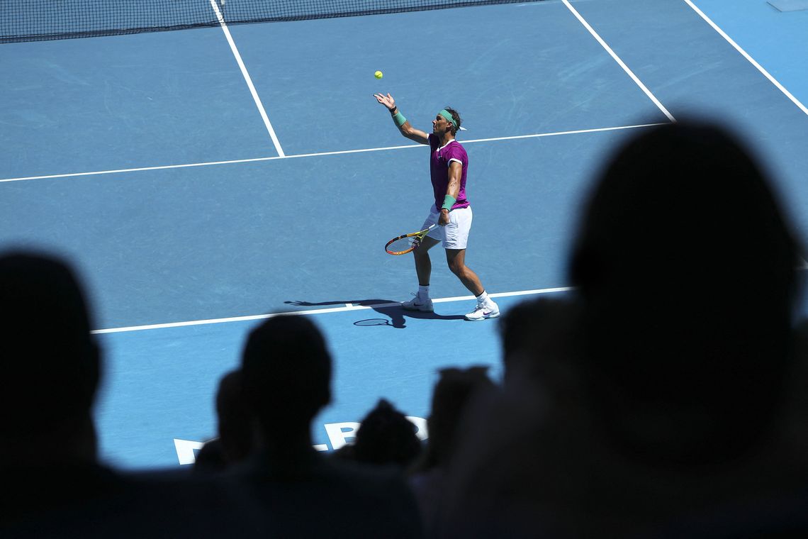 El español Rafael Nadal le ganó en sets corridos al francés Adrian Mannarino