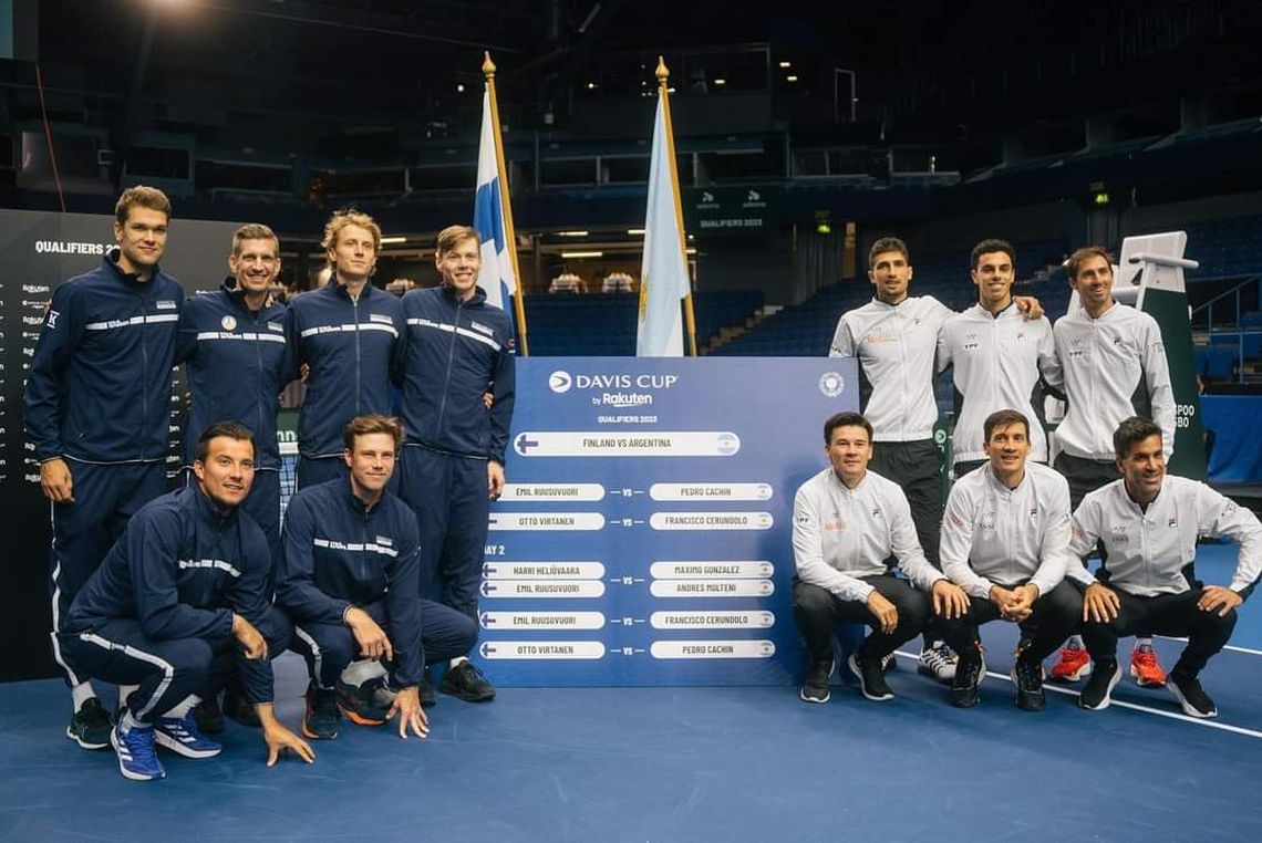 Finalandeses y argentinos arrancan este sábado su actuación en Copa Davis