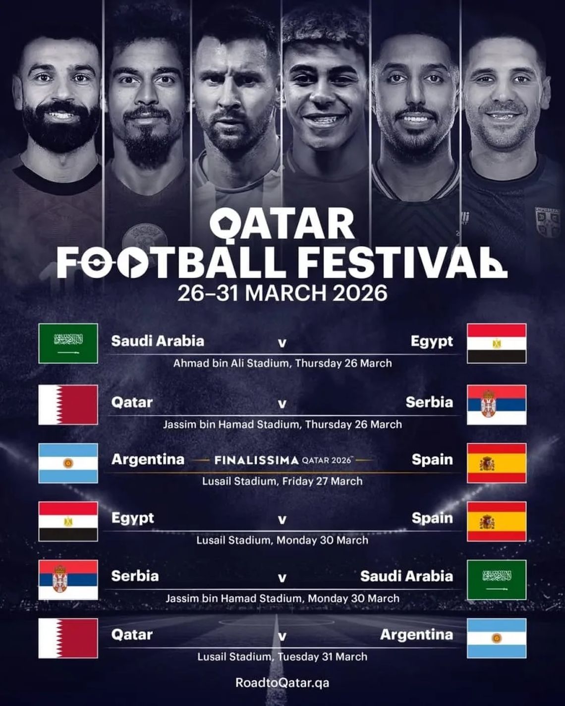 El anuncio oficial de los amistosos que se disputarán en Qatar previo al Mundial.