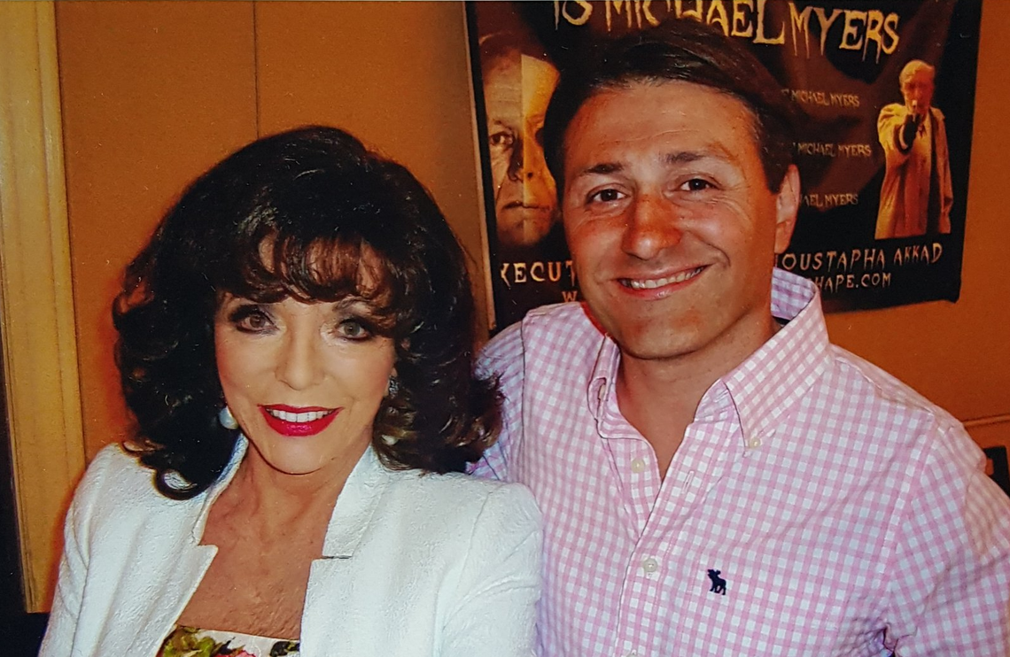 Daniel Gómez Rinaldi junto a la actriz norteamericana Joan Collins, la malvada Alexis Carrington de la popular serie Daniel Gómez Rinaldi junto a la actriz norteamericana Joan Collins, la malvada Alexis Carrington de la popular serie