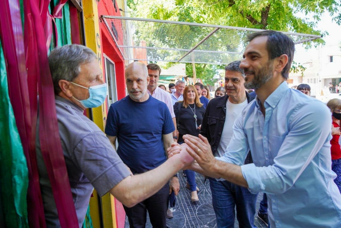 Jorge Macri y Horacio Rodríguez Larreta juntos en Junín