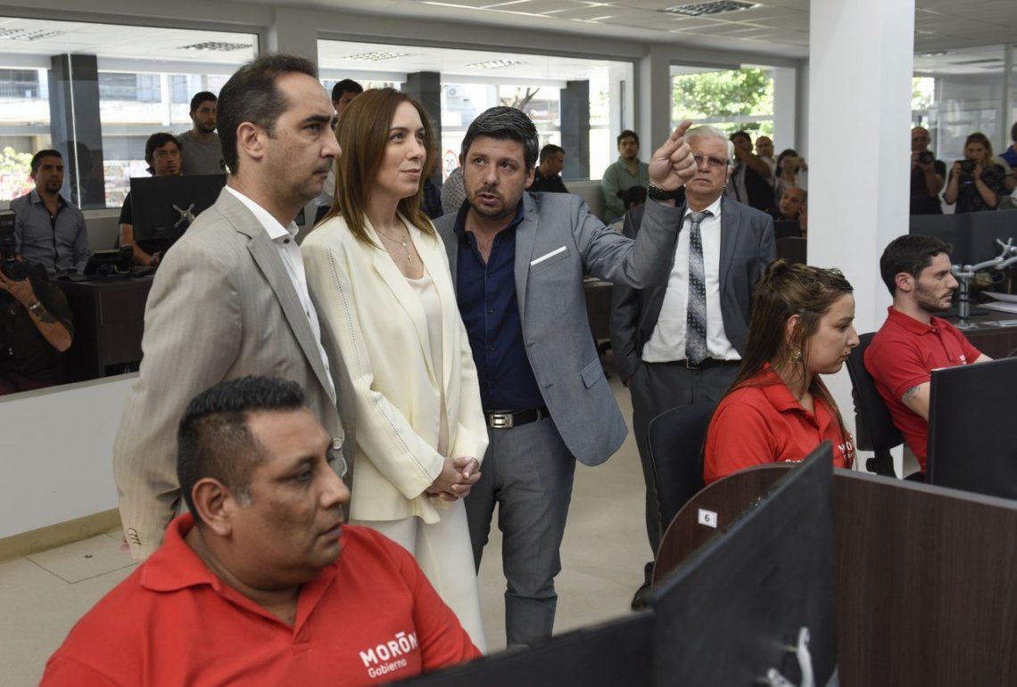 Vidal visitó el nuevo centro de Operaciones y Monitoreo de Morón