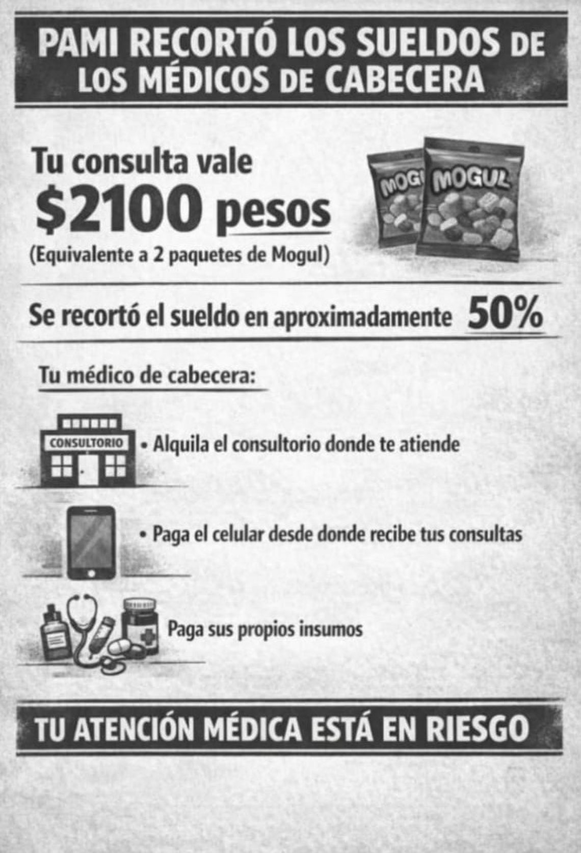 El paro de médicos se suma a un escenario de crisis que afecta a millones de afiliados.
