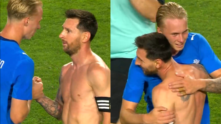 El encuentro entre Messi y Gudjohnsen.