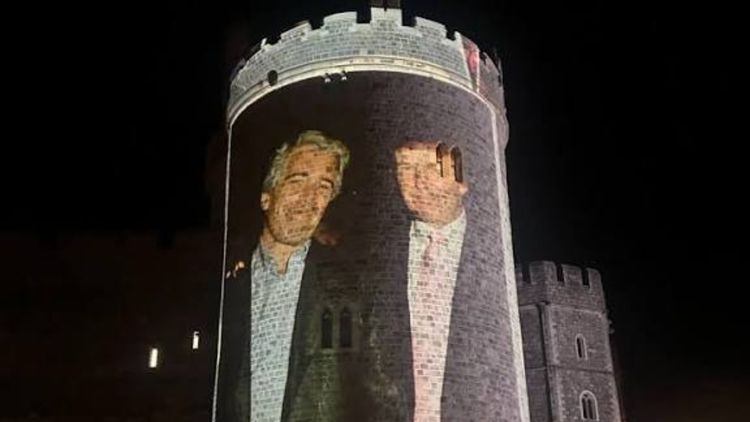 La agrupación británica Led by Donkeys (Dirigidos por burros) logró proyectar durante varios minutos un video sobre una de las torres de la residencia real situada al oeste de Londres.