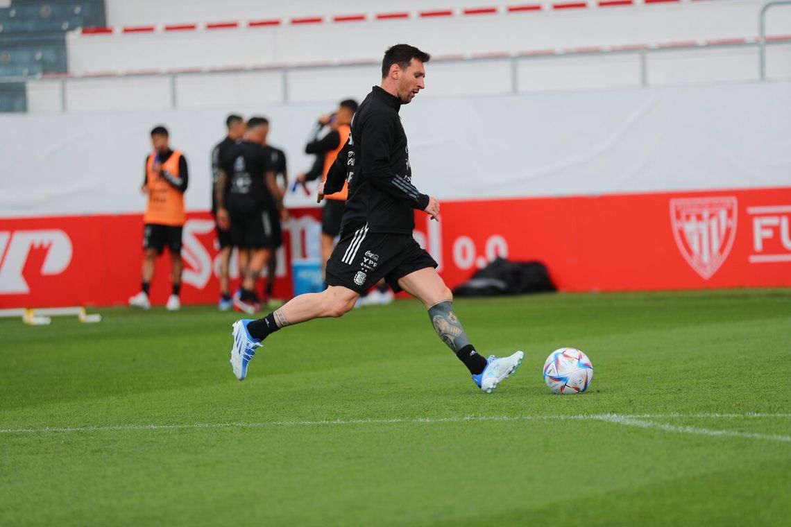 Lionel Messi en entrenamiento. 