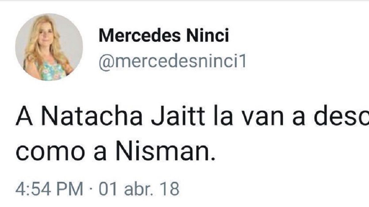 Muerte De Natacha Jaitt El Tuit Fake De Mercedes Ninci Que Se Viralizó En Redes