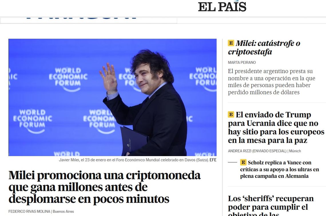 El escándalo cripto de Milei fue noticia en todo el mundo