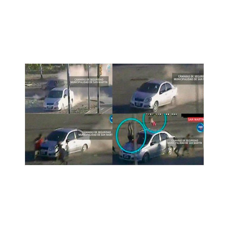 Video: robaron auto y en la fuga atropellaron a una mujer y a su beba