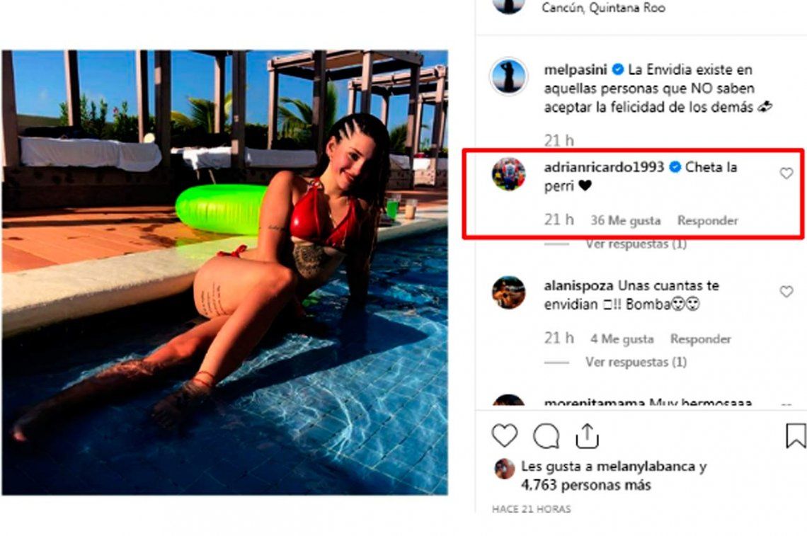 Cheta la perri: Ricky Centurión, impactado por el bikini de su novia