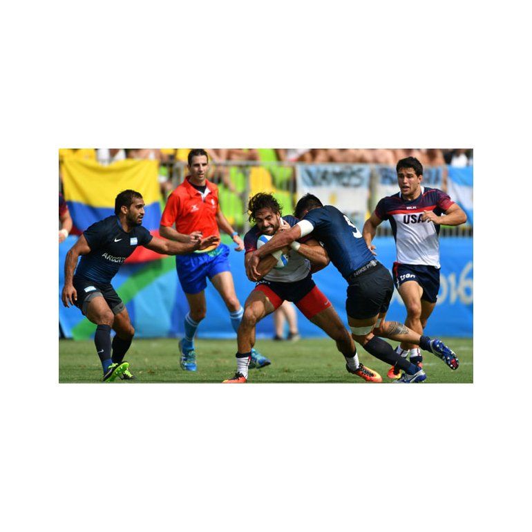 Los Pumas vs. Estados Unidos en el Rugby 7 de los JJOO. Foto: AFP