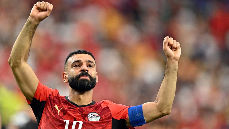 Salah totalmente emocionado tras la clasificación con su país. Foto: Imagn images.
