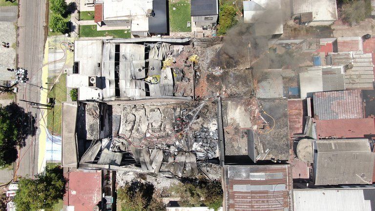Así quedó la aceitera en La Matanza