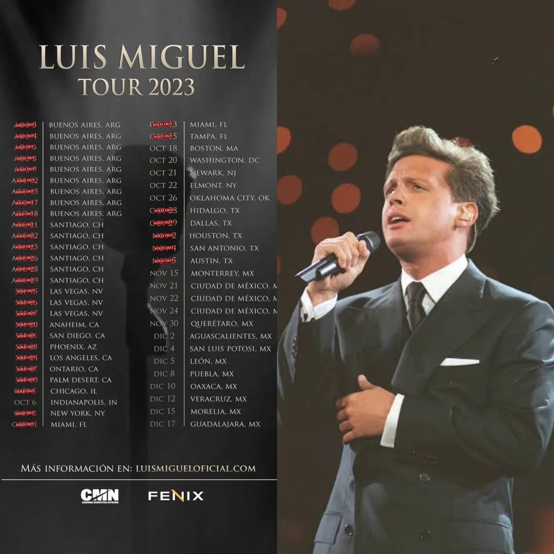 El cantante logró un sold out en las 10 funciones que hará en el Movistar Arena.