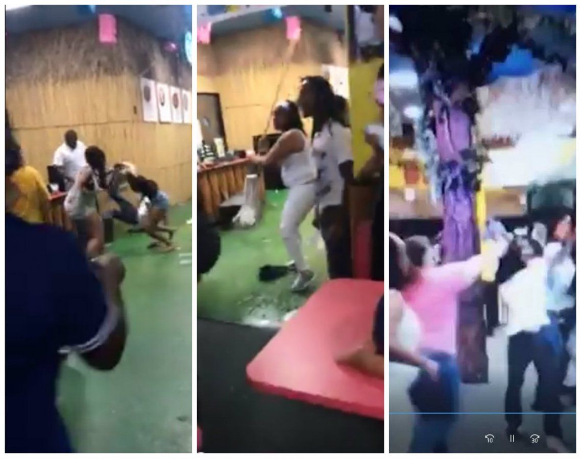 Video viral | Impactante batalla campal entre padres durante una fiesta infantil