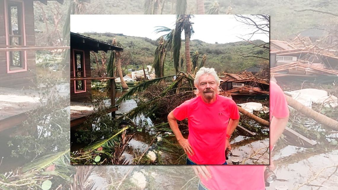 El multimillonario Richard Branson sobrevivió a Irma al atrincherarse en su isla privada