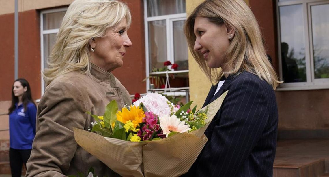 Jill Biden se reunió en Ucrania con la esposa del presidente Zelensky