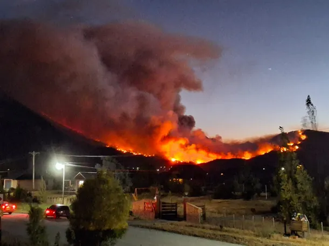 Incendio fuera de control en Chubut