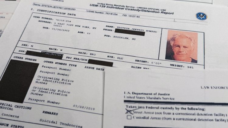 Archivos del caso Epstein publicados por el Departamento de Justicia de EE.UU..
