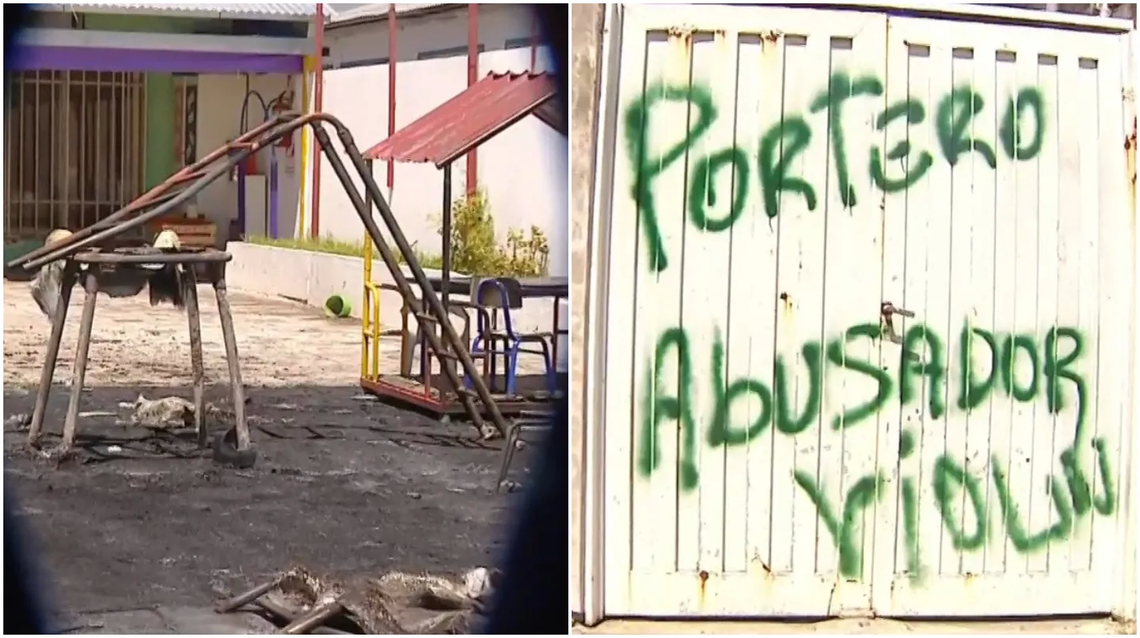 Prendieron fuego un jardín de infantes y la casa del portero por casos de abuso sexual.