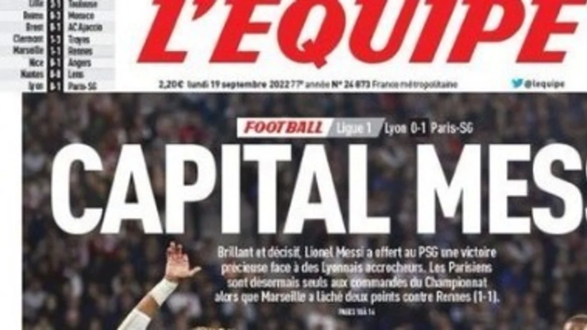 LEquipe, que antes criticó a Lionel Messi, ahora se rinde ante él