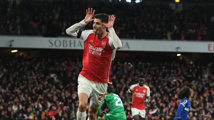 El festejo de Havertz tras el gol que selló la clasificación.