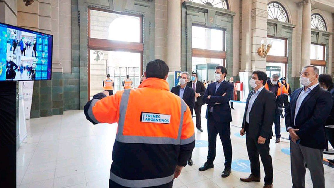 Meoni y De Pedro presentaron cámaras infrarrojas para detectar fiebre en estaciones de trenes