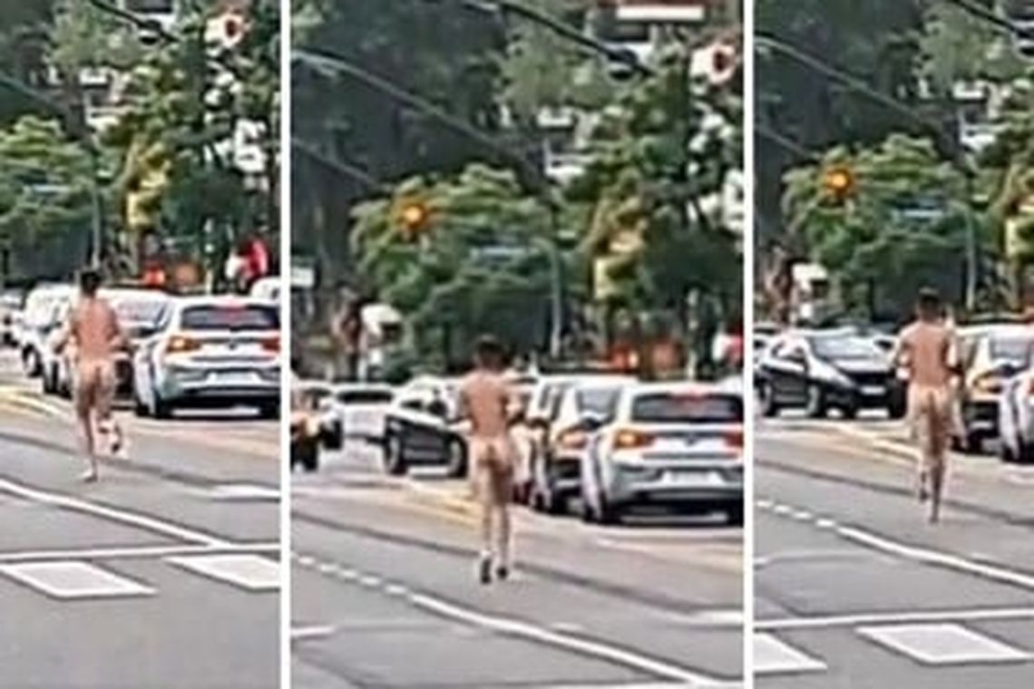 Un hombre de 30 años fue detenido por correr desnudo por la Avenida del Libertador.