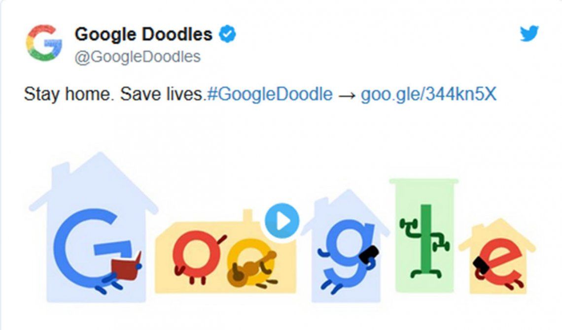 El nuevo doodle animado de Google inspirado en la cuarentena